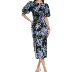NWT women’s Marchesa dress, sequins and floral, size 4, navy